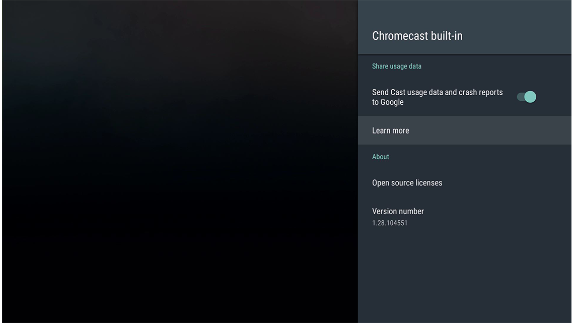 Chromecast Innstillinger